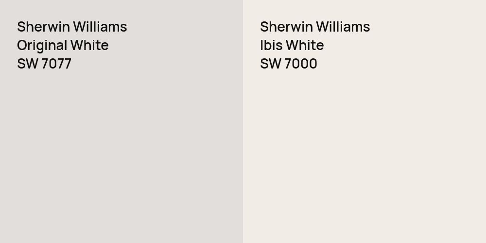 Sherwin Williams Original White vs. Sherwin Williams Ibis White