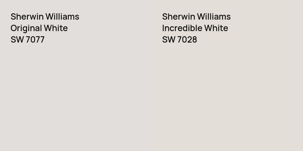 Sherwin Williams Original White vs. Sherwin Williams Incredible White