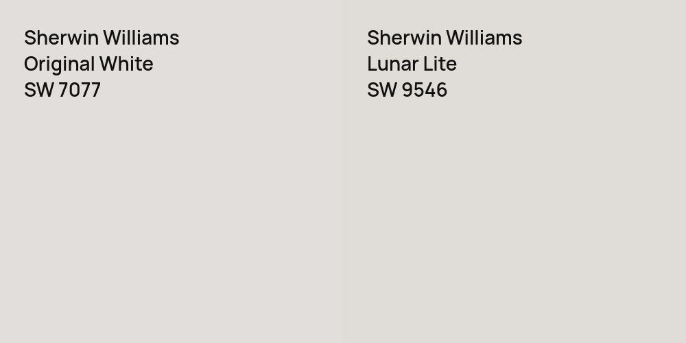 Sherwin Williams Original White vs. Sherwin Williams Lunar Lite