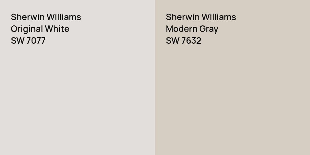 Sherwin Williams Original White vs. Sherwin Williams Modern Gray