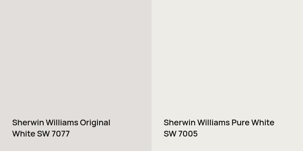 Sherwin Williams Original White vs. Sherwin Williams Pure White