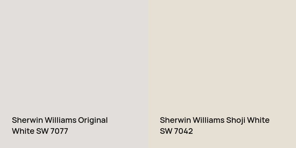 Sherwin Williams Original White vs. Sherwin Williams Shoji White