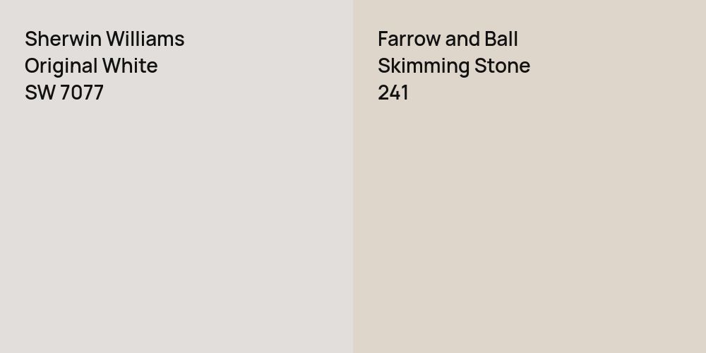 Sherwin Williams Original White vs. Farrow and Ball Skimming Stone