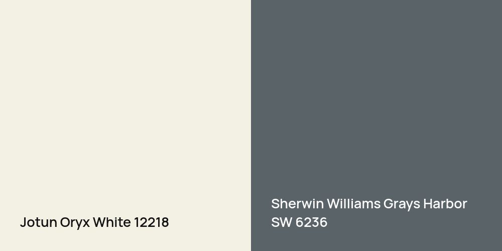 Jotun Oryx White vs. Sherwin Williams Grays Harbor