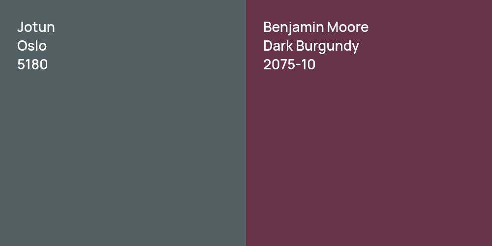 Jotun Oslo vs. Benjamin Moore Dark Burgundy