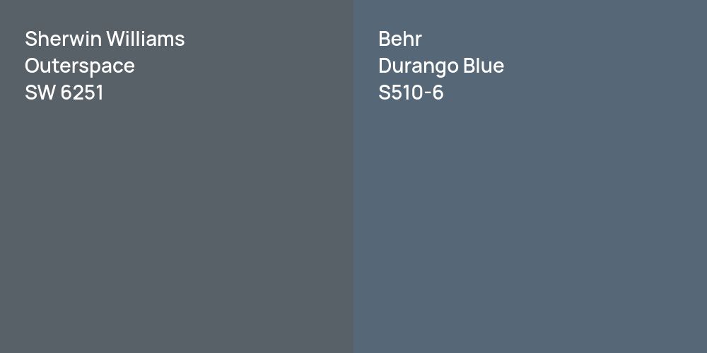 Sherwin Williams Outerspace vs. Behr Durango Blue