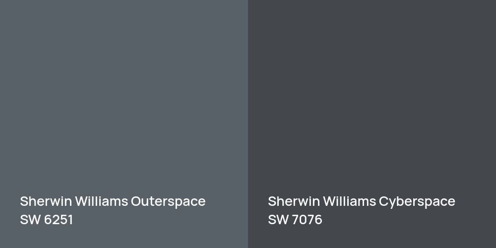 Sherwin Williams Outerspace vs. Sherwin Williams Cyberspace