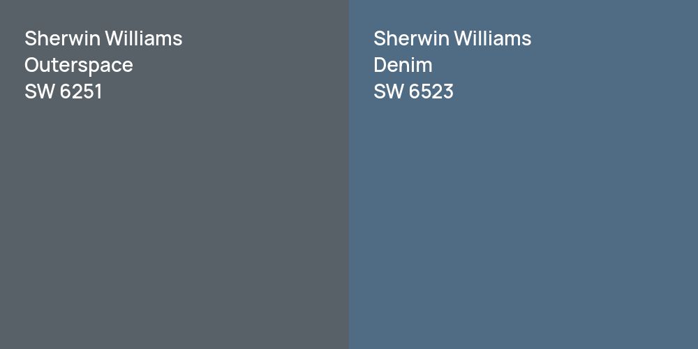 Sherwin Williams Outerspace vs. Sherwin Williams Denim