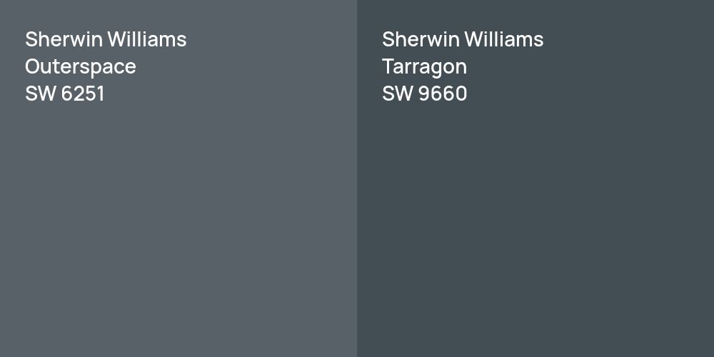 Sherwin Williams Outerspace vs. Sherwin Williams Tarragon