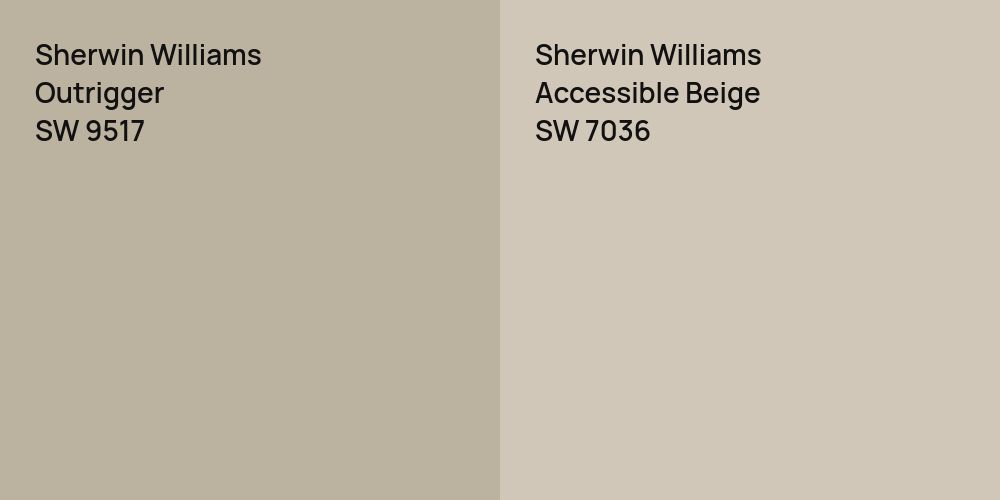 Sherwin Williams Outrigger vs. Sherwin Williams Accessible Beige