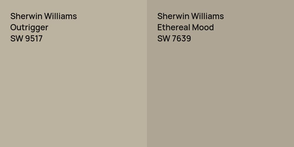 Sherwin Williams Outrigger vs. Sherwin Williams Ethereal Mood