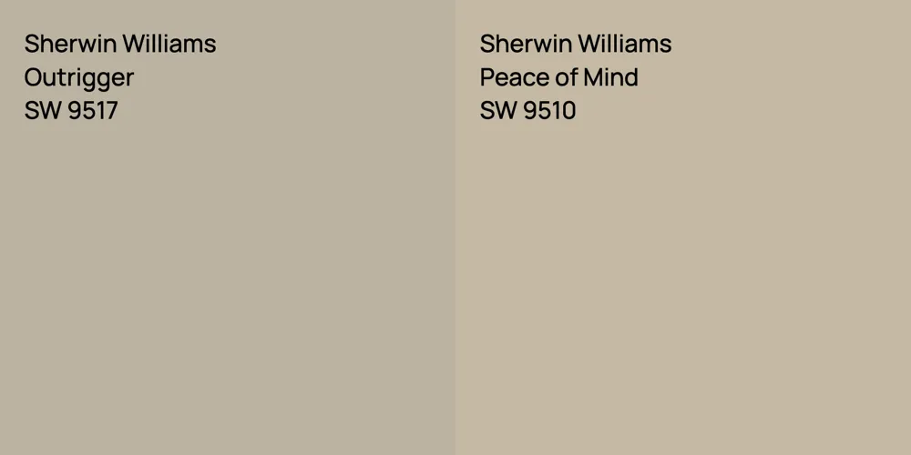 Sherwin Williams Outrigger vs. Sherwin Williams Peace of Mind