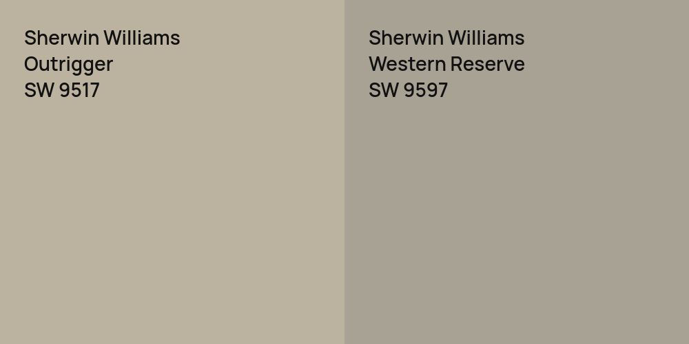 Sherwin Williams Outrigger vs. Sherwin Williams Western Reserve