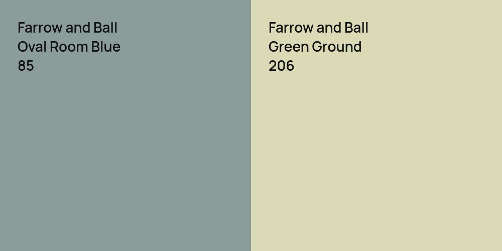 Farrow and Ball Oval Room Blue vs. Farrow and Ball Green Ground