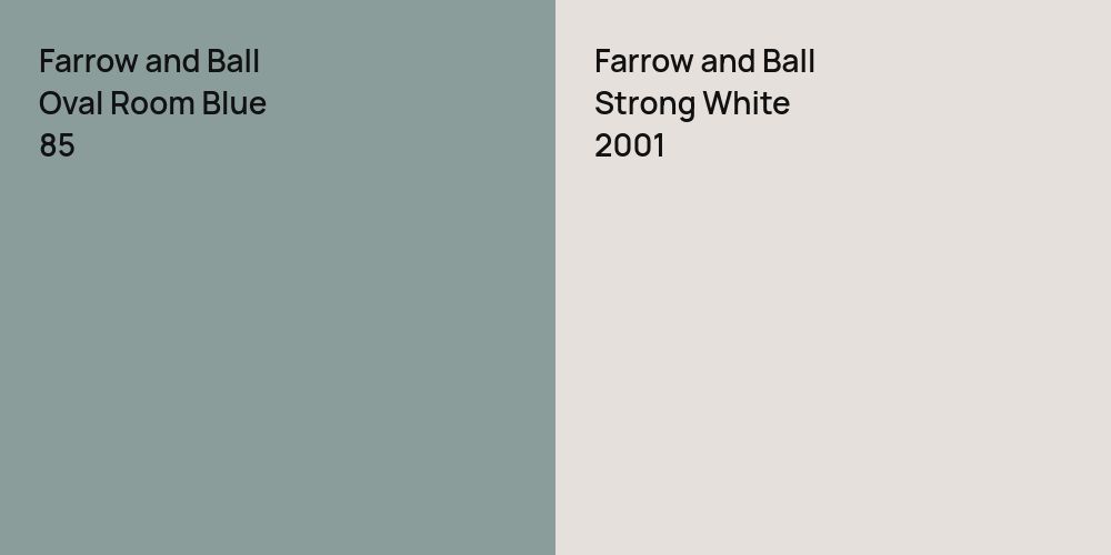 Farrow and Ball Oval Room Blue vs. Farrow and Ball Strong White