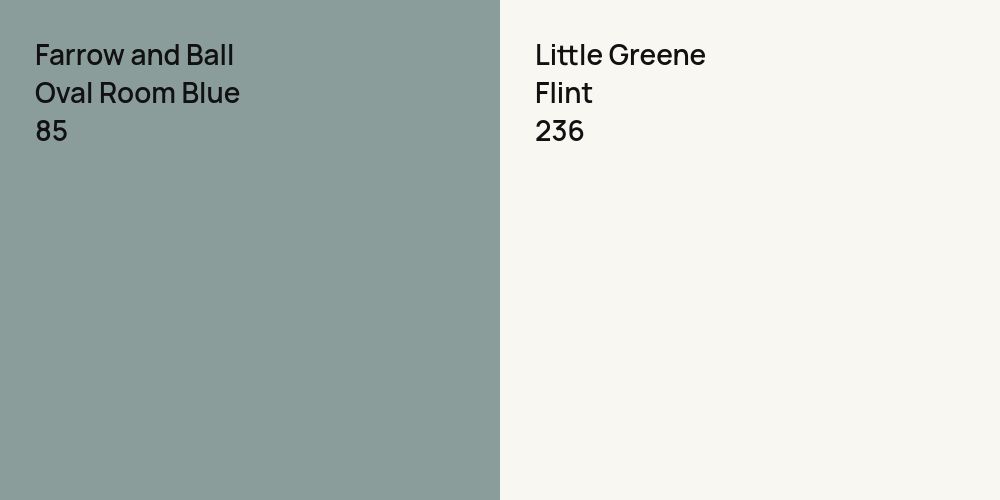 Farrow and Ball Oval Room Blue vs. Little Greene Flint