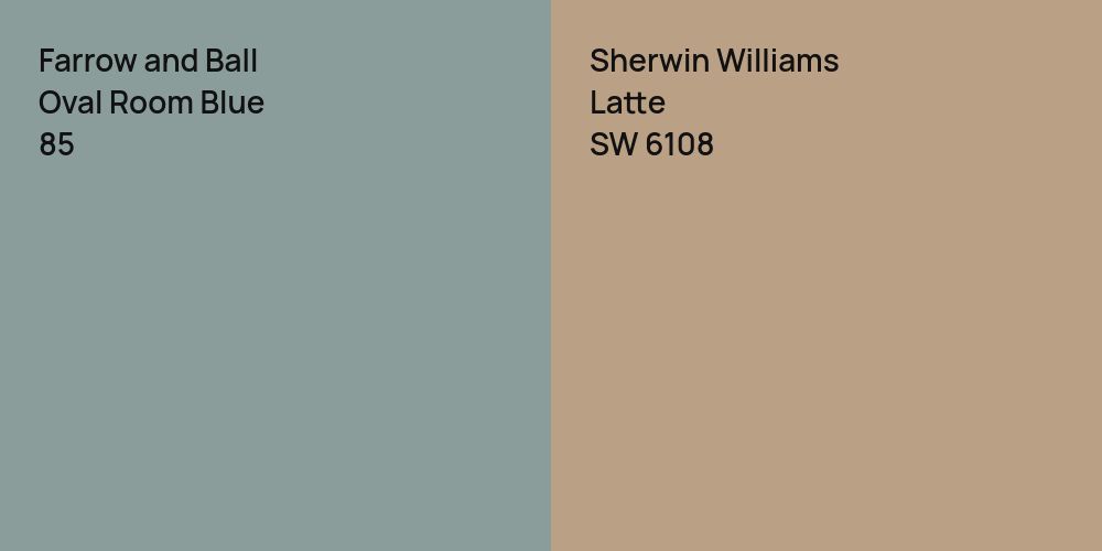 Farrow and Ball Oval Room Blue vs. Sherwin Williams Latte