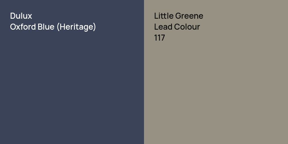 Dulux Oxford Blue (Heritage) vs. Little Greene Lead Colour