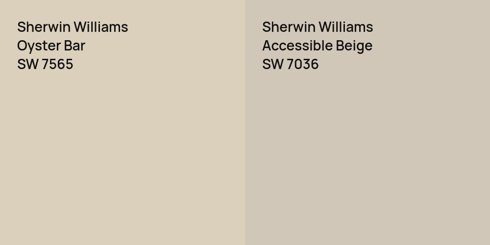 Sherwin Williams Oyster Bar vs. Sherwin Williams Accessible Beige