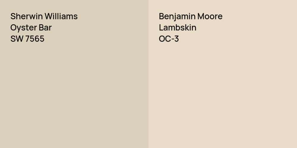 Sherwin Williams Oyster Bar vs. Benjamin Moore Lambskin