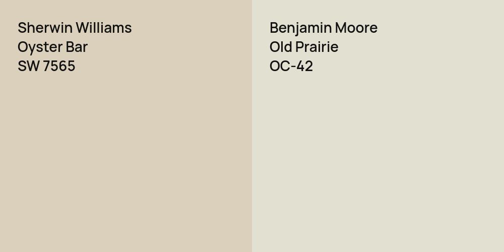 Sherwin Williams Oyster Bar vs. Benjamin Moore Old Prairie