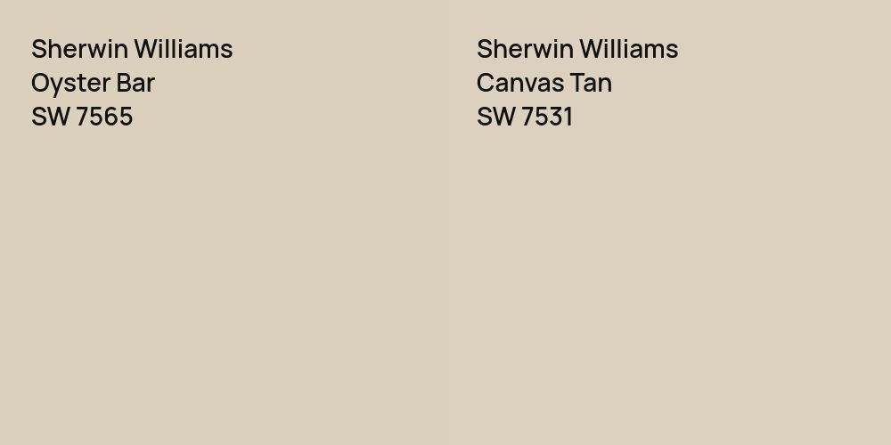 Sherwin Williams Oyster Bar vs. Sherwin Williams Canvas Tan