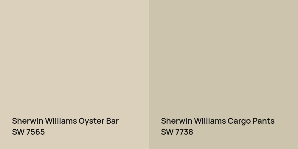 Sherwin Williams Oyster Bar vs. Sherwin Williams Cargo Pants