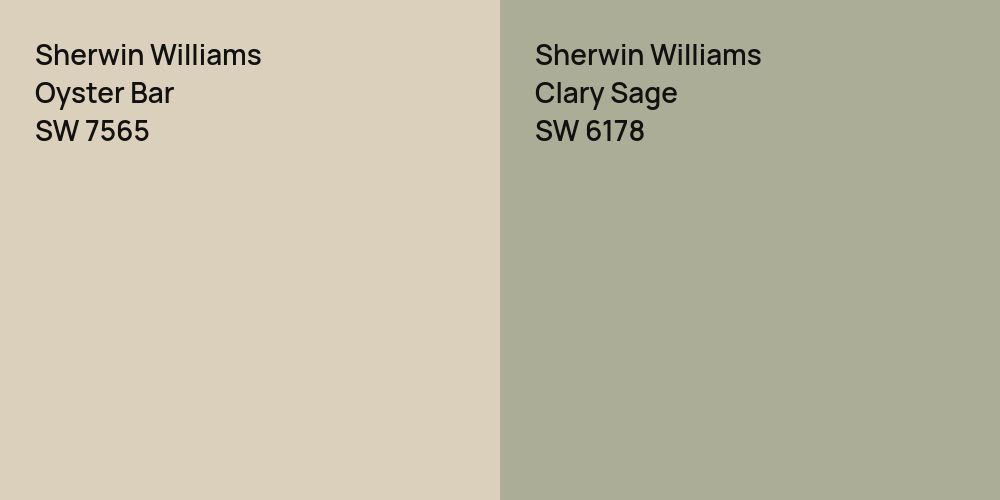 Sherwin Williams Oyster Bar vs. Sherwin Williams Clary Sage