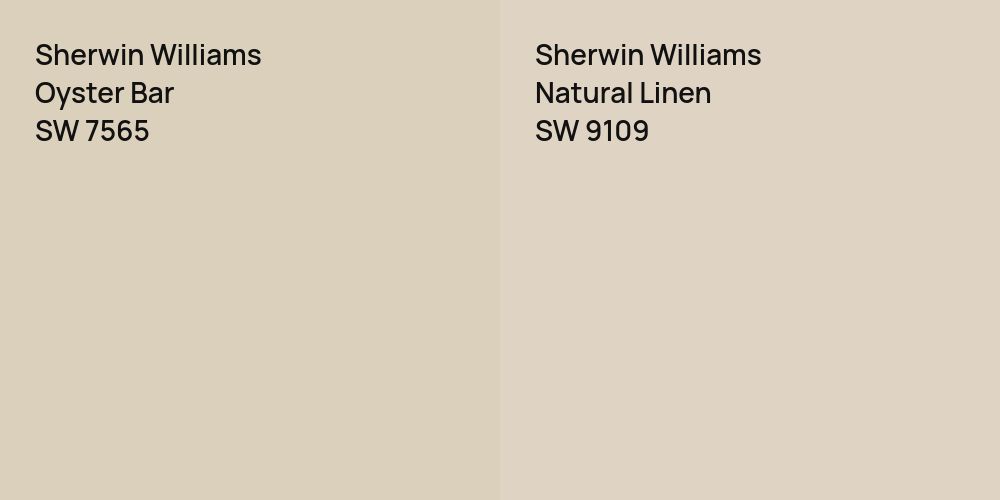 Sherwin Williams Oyster Bar vs. Sherwin Williams Natural Linen