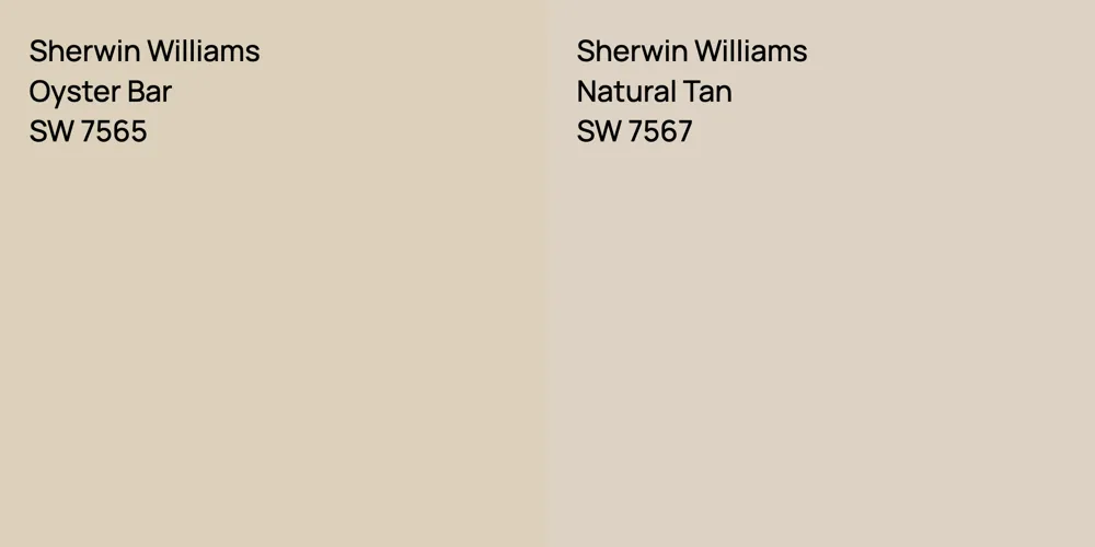 Sherwin Williams Oyster Bar vs. Sherwin Williams Natural Tan