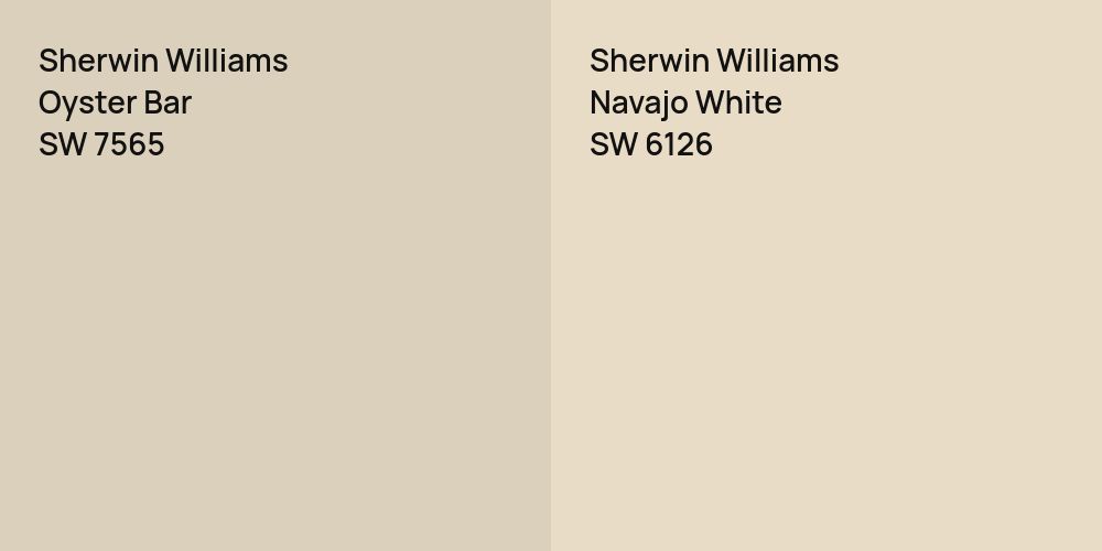 Sherwin Williams Oyster Bar vs. Sherwin Williams Navajo White