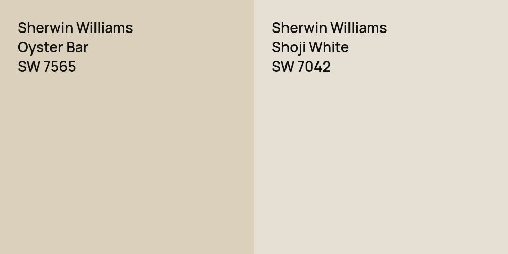 Sherwin Williams Oyster Bar vs. Sherwin Williams Shoji White