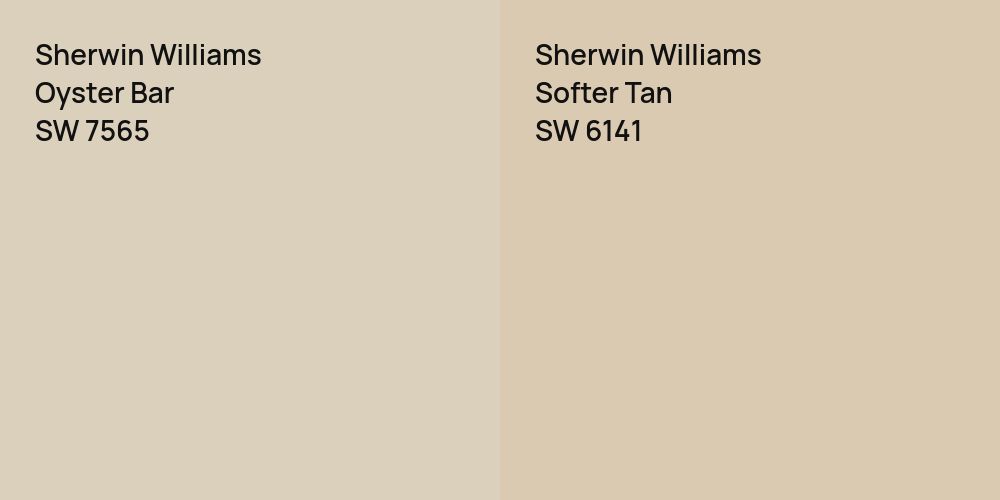 Sherwin Williams Oyster Bar vs. Sherwin Williams Softer Tan