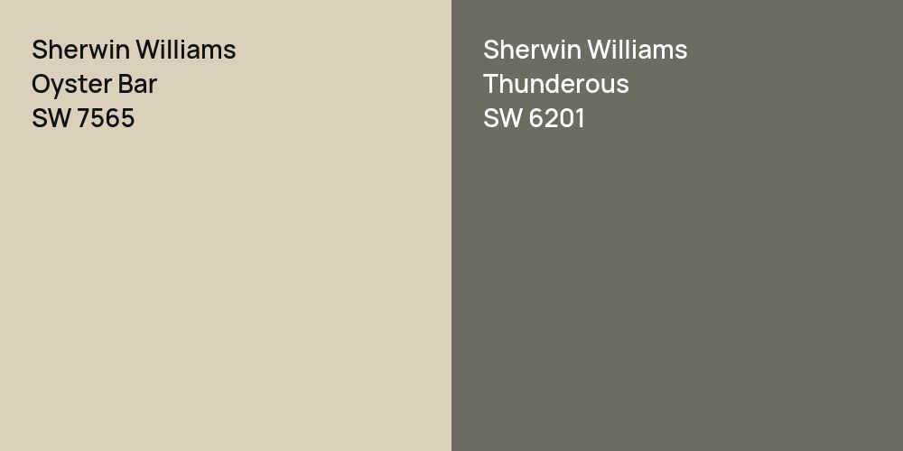 Sherwin Williams Oyster Bar vs. Sherwin Williams Thunderous