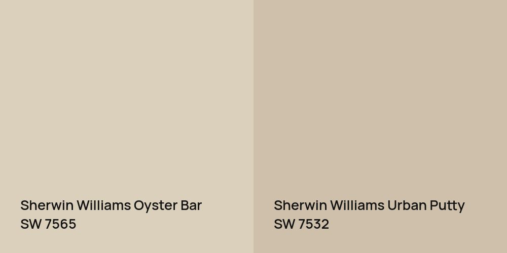 Sherwin Williams Oyster Bar vs. Sherwin Williams Urban Putty