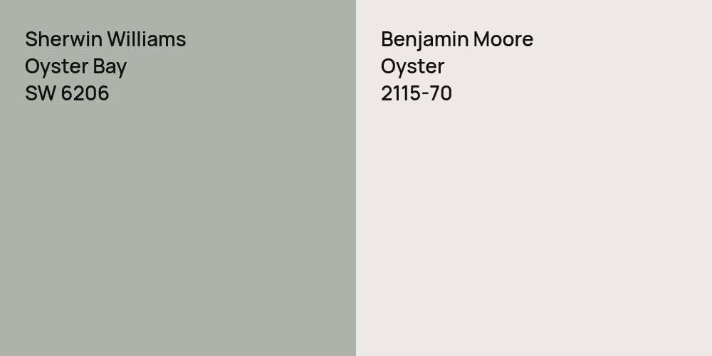 Sherwin Williams Oyster Bay vs. Benjamin Moore Oyster