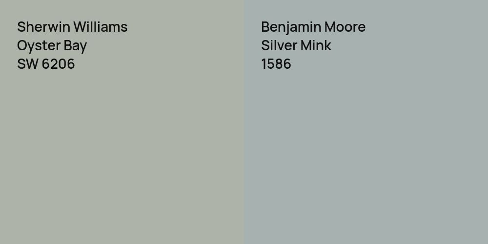 Sherwin Williams Oyster Bay vs. Benjamin Moore Silver Mink