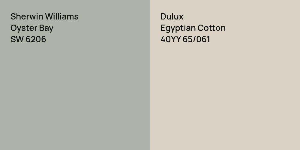 Sherwin Williams Oyster Bay vs. Dulux Egyptian Cotton