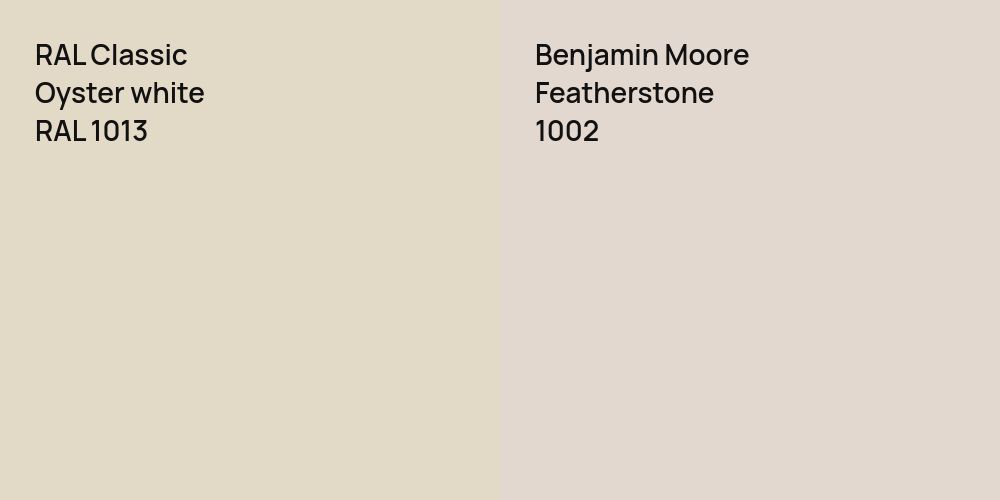 RAL Classic  Oyster white vs. Benjamin Moore Featherstone