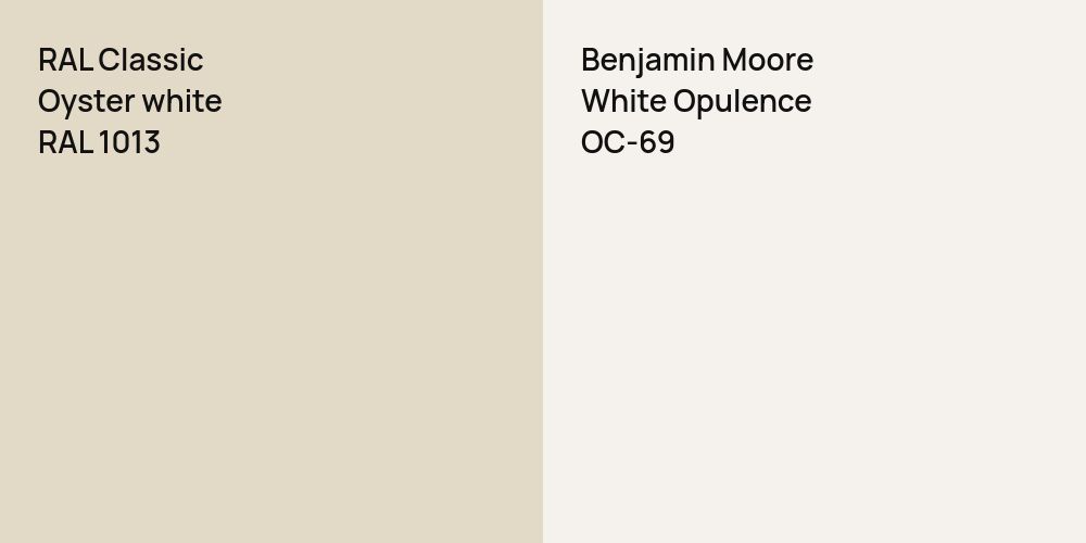 RAL Classic  Oyster white vs. Benjamin Moore White Opulence