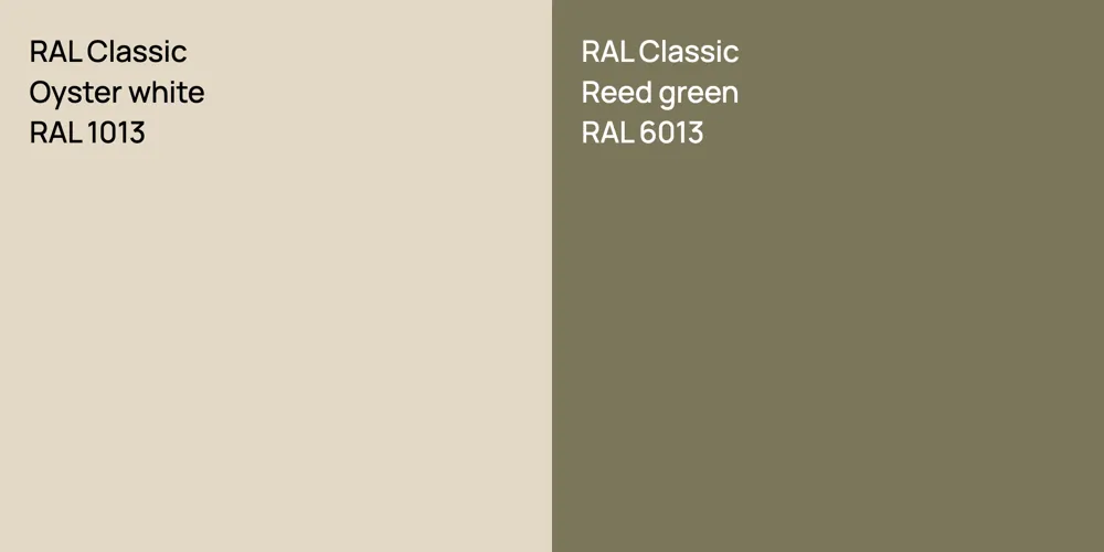 RAL Classic  Oyster white vs. RAL Classic  Reed green