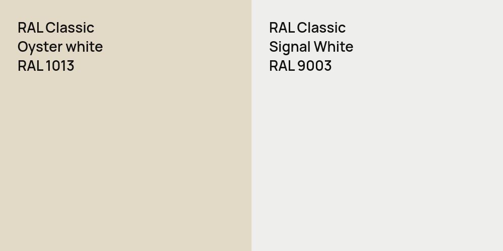 RAL Classic  Oyster white vs. RAL Classic Signal White