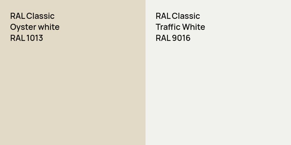 RAL Classic  Oyster white vs. RAL Classic Traffic White