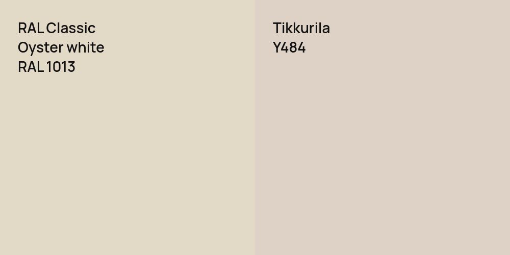 RAL Classic  Oyster white vs. Tikkurila Y484