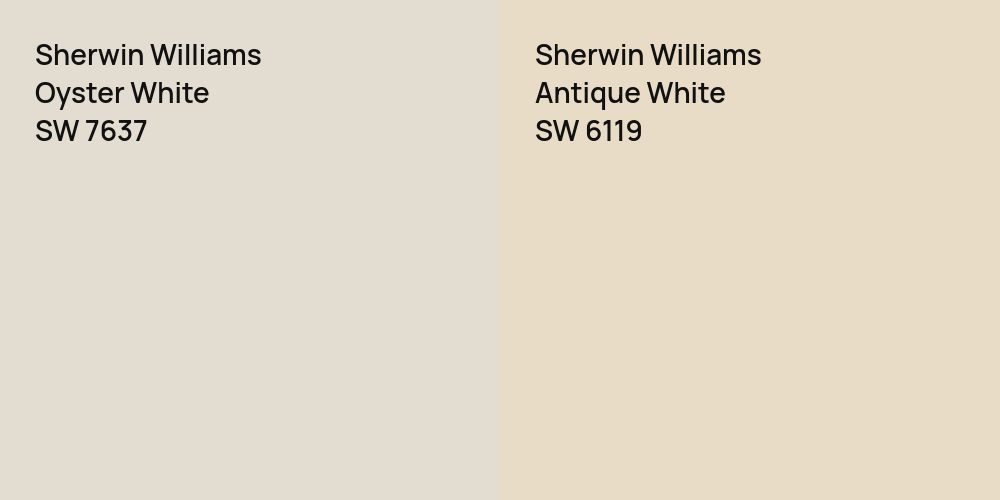 Sherwin Williams Oyster White vs. Sherwin Williams Antique White