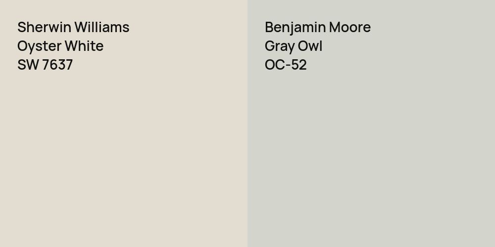 Sherwin Williams Oyster White vs. Benjamin Moore Gray Owl