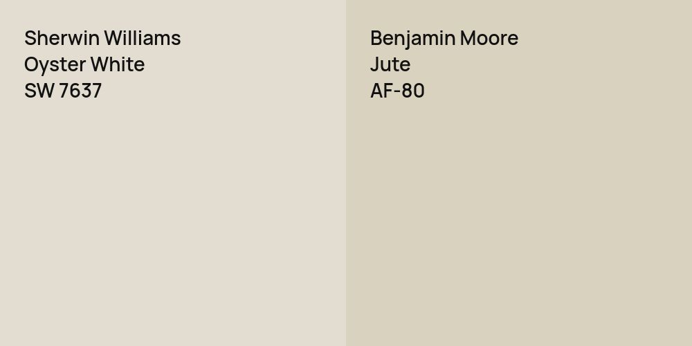 Sherwin Williams Oyster White vs. Benjamin Moore Jute