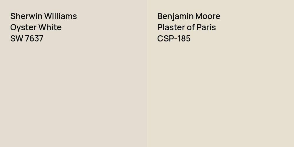 Sherwin Williams Oyster White vs. Benjamin Moore Plaster of Paris