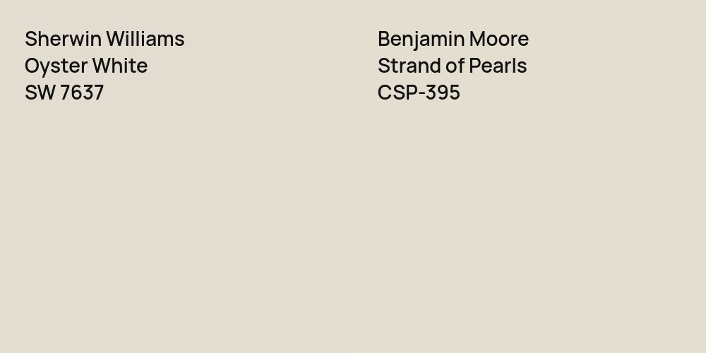 Sherwin Williams Oyster White vs. Benjamin Moore Strand of Pearls