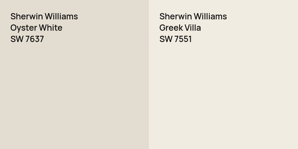 Sherwin Williams Oyster White vs. Sherwin Williams Greek Villa